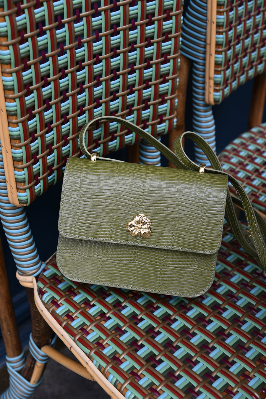 MINI ADÈLE BAG OLIVE LIZARD