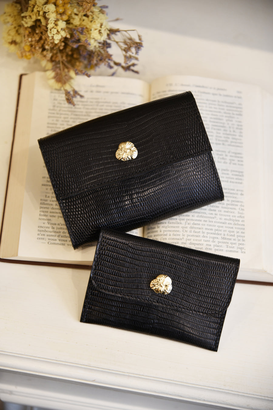 ADÈLE BLACK LIZARD WALLET