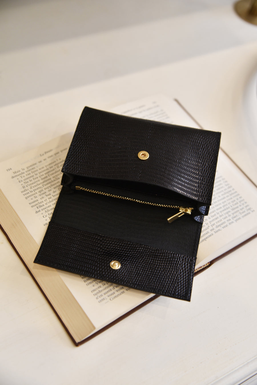 ADÈLE BLACK LIZARD WALLET