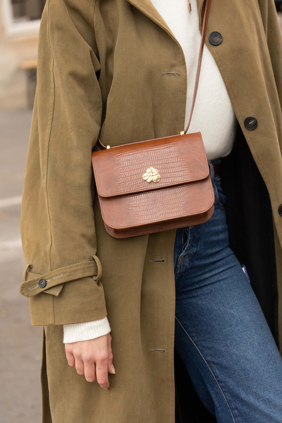 SAC MINI ADÈLE LÉZARD CAMEL